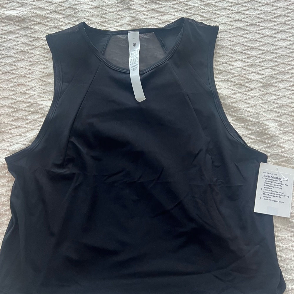 Lululemon Athletica Black Muscle Tee Crop Top